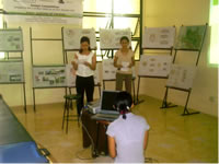 a group doing its presentation to the judges